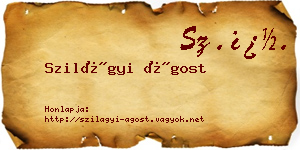 Szilágyi Ágost névjegykártya