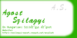 agost szilagyi business card